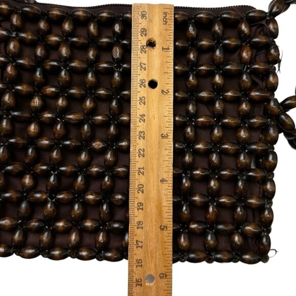 Vintage Giannini Wooden Beaded Crossbody Bag With Zipper Closure - Picture 7 of 9